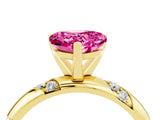 Yellow gold Heart Cut Solitaire Diamond Engagement Ring with Twisted Pave Band and Four-Prong Setting_4
