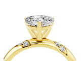 Yellow gold Heart Cut Solitaire Diamond Engagement Ring with Twisted Pave Band and Four-Prong Setting_4