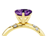 Yellow gold Heart Cut Solitaire Diamond Engagement Ring with Twisted Pave Band and Four-Prong Setting_4