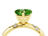 Yellow gold Heart Cut Solitaire Diamond Engagement Ring with Twisted Pave Band and Four-Prong Setting_4