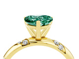 Yellow gold Heart Cut Solitaire Diamond Engagement Ring with Twisted Pave Band and Four-Prong Setting_4