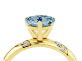 Yellow gold Heart Cut Solitaire Diamond Engagement Ring with Twisted Pave Band and Four-Prong Setting_4