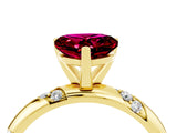 Yellow gold Heart Cut Solitaire Diamond Engagement Ring with Twisted Pave Band and Four-Prong Setting_4