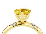 Yellow gold Heart Cut Solitaire Diamond Engagement Ring with Twisted Pave Band and Four-Prong Setting_4
