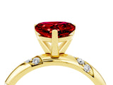 Yellow gold Heart Cut Solitaire Diamond Engagement Ring with Twisted Pave Band and Four-Prong Setting_4