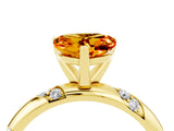 Yellow gold Heart Cut Solitaire Diamond Engagement Ring with Twisted Pave Band and Four-Prong Setting_4