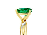 Yellow gold Heart Cut Solitaire Diamond Engagement Ring with Twisted Pave Band and Four-Prong Setting_5