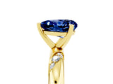 Yellow gold Heart Cut Solitaire Diamond Engagement Ring with Twisted Pave Band and Four-Prong Setting_5