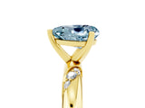 Yellow gold Heart Cut Solitaire Diamond Engagement Ring with Twisted Pave Band and Four-Prong Setting_5