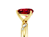 Yellow gold Heart Cut Solitaire Diamond Engagement Ring with Twisted Pave Band and Four-Prong Setting_5