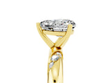 Yellow gold Heart Cut Solitaire Diamond Engagement Ring with Twisted Pave Band and Four-Prong Setting_5