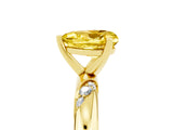 Yellow gold Heart Cut Solitaire Diamond Engagement Ring with Twisted Pave Band and Four-Prong Setting_5
