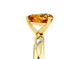 Yellow gold Heart Cut Solitaire Diamond Engagement Ring with Twisted Pave Band and Four-Prong Setting_5