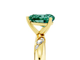 Yellow gold Heart Cut Solitaire Diamond Engagement Ring with Twisted Pave Band and Four-Prong Setting_5