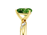 Yellow gold Heart Cut Solitaire Diamond Engagement Ring with Twisted Pave Band and Four-Prong Setting_5
