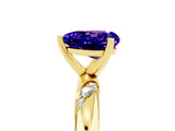 Yellow gold Heart Cut Solitaire Diamond Engagement Ring with Twisted Pave Band and Four-Prong Setting_5