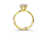 Yellow gold Heart Cut Solitaire Diamond Engagement Ring with Twisted Pave Band and Four-Prong Setting_6