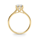 18K Yellow Gold 1.09 Carat F VS1 Radiant Cut Solitaire Diamond Ring with Four-Prong Setting and Classic Band