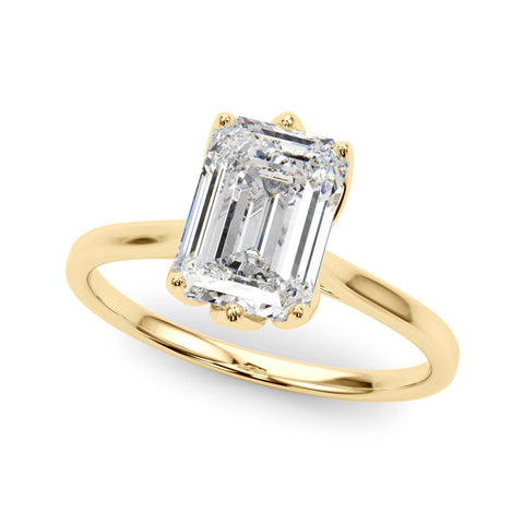18K Yellow Gold 3.01 Carat E VVS2 Marquise Cut Solitaire Diamond Ring with Four-Prong Setting and Classic Band