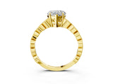 Yellow gold Heart Cut Solitaire Diamond Ring with Infinity Twist Band and Four-Prong Setting_12