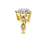 Yellow gold Heart Cut Solitaire Diamond Ring with Infinity Twist Band and Four-Prong Setting_14