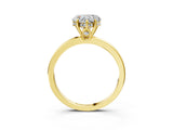 Yellow gold Heart Cut Solitaire Diamond Ring with Prong Setting and Plain Band_10