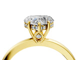 Yellow gold Heart Cut Solitaire Diamond Ring with Prong Setting and Plain Band_11