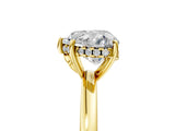 Yellow gold Heart Cut Solitaire Diamond Ring with Prong Setting and Plain Band_12