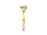 Yellow gold Heart Cut Solitaire Diamond Ring with Prong Setting and Plain Band_9