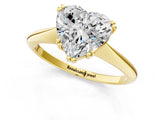 Yellow gold Heart Cut Solitaire Diamond Ring with Six-Prong Setting and Classic Band_13