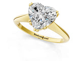 Yellow gold Heart Cut Solitaire Diamond Ring with Six-Prong Setting and Classic Band_4