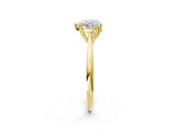 Yellow gold Heart Cut Solitaire Diamond Ring with Six-Prong Setting and Classic Band_5
