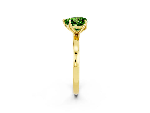 Yellow gold Heart Cut Solitaire Diamond Ring with Thin Band and Four-Prong Setting_2