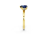Yellow gold Heart Cut Solitaire Diamond Ring with Thin Band and Four-Prong Setting_2