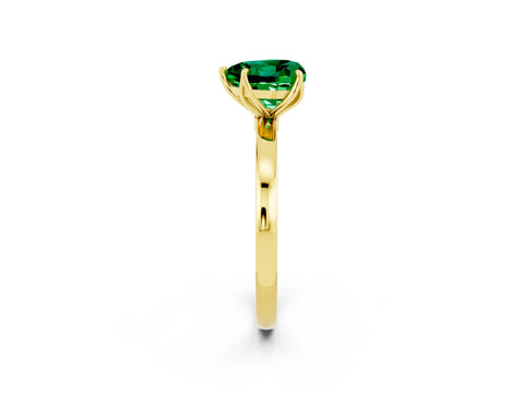 Yellow gold Heart Cut Solitaire Diamond Ring with Thin Band and Four-Prong Setting_2
