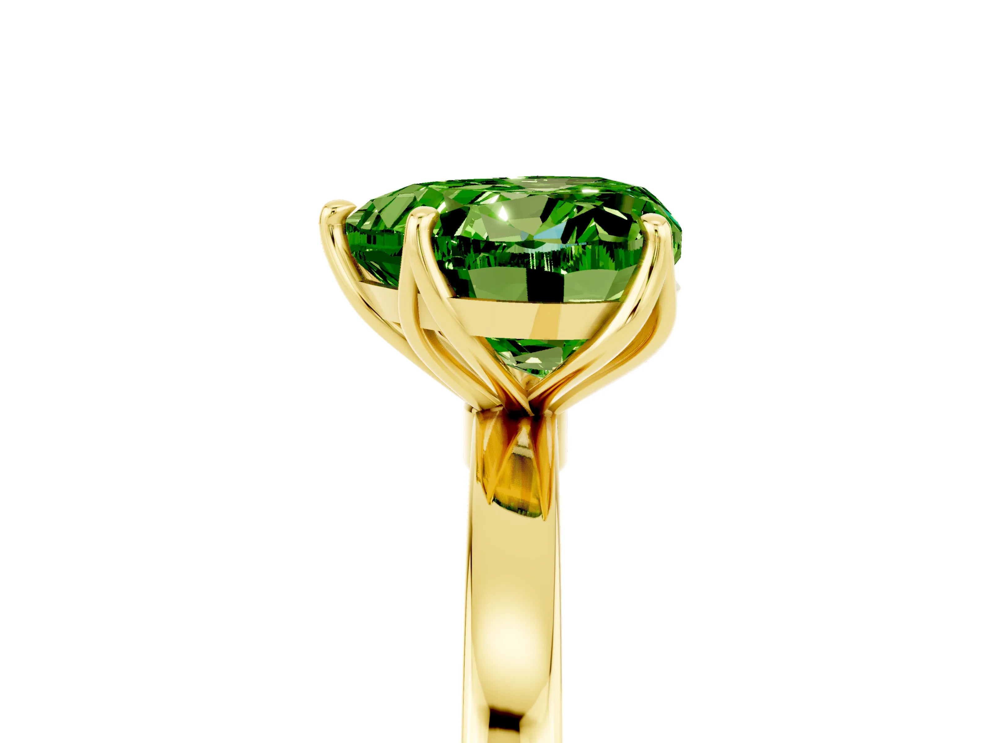 Yellow gold Heart Cut Solitaire Diamond Ring with Thin Band and Four-Prong Setting_5