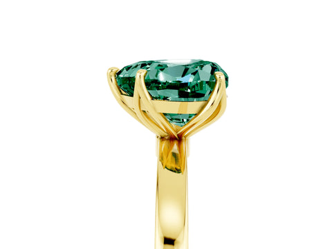 Yellow gold Heart Cut Solitaire Diamond Ring with Thin Band and Four-Prong Setting_5