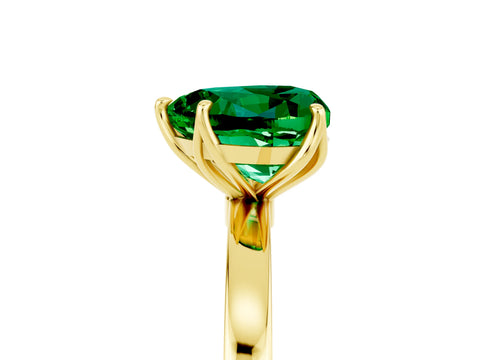 Yellow gold Heart Cut Solitaire Diamond Ring with Thin Band and Four-Prong Setting_5