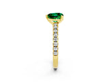Yellow gold Heart Cut Solitaire Diamond with Pavé Band and Four-Prong Setting_2