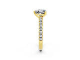 Yellow gold Heart Cut Solitaire Diamond with Pavé Band and Four-Prong Setting_2