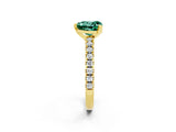Yellow gold Heart Cut Solitaire Diamond with Pavé Band and Four-Prong Setting_2