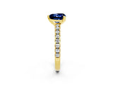 Yellow gold Heart Cut Solitaire Diamond with Pavé Band and Four-Prong Setting_2