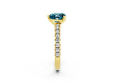 Yellow gold Heart Cut Solitaire Diamond with Pavé Band and Four-Prong Setting_2