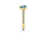 Yellow gold Heart Cut Solitaire Diamond with Pavé Band and Four-Prong Setting_2