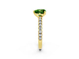 Yellow gold Heart Cut Solitaire Diamond with Pavé Band and Four-Prong Setting_2