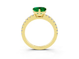 Yellow gold Heart Cut Solitaire Diamond with Pavé Band and Four-Prong Setting_3