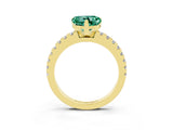 Yellow gold Heart Cut Solitaire Diamond with Pavé Band and Four-Prong Setting_3