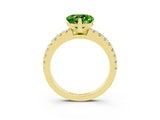 Yellow gold Heart Cut Solitaire Diamond with Pavé Band and Four-Prong Setting_3