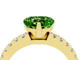 Yellow gold Heart Cut Solitaire Diamond with Pavé Band and Four-Prong Setting_4