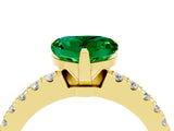 Yellow gold Heart Cut Solitaire Diamond with Pavé Band and Four-Prong Setting_4